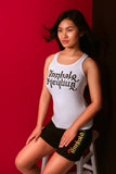Ladies' White Fitted Racerback Tank